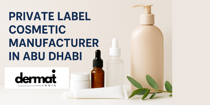 Private label cosmetic manufacturer in Abu Dhabi by Dermat India producing skincare and haircare products.