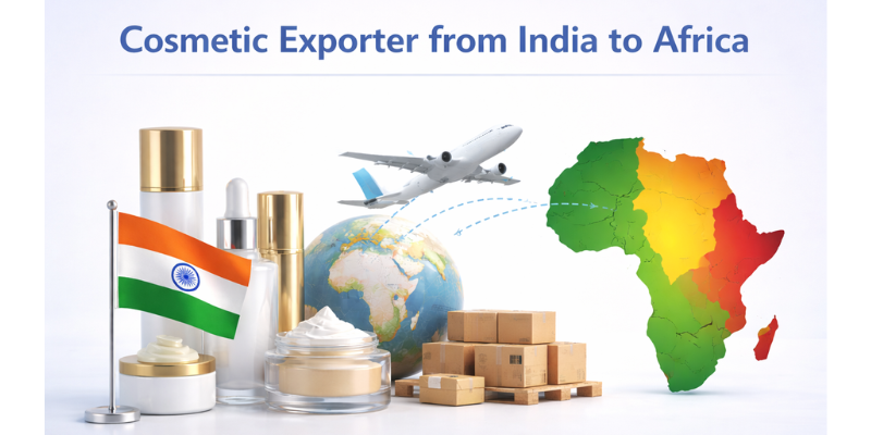 Cosmetic exporter from India to Africa supplying premium skincare and beauty products by Dermat India