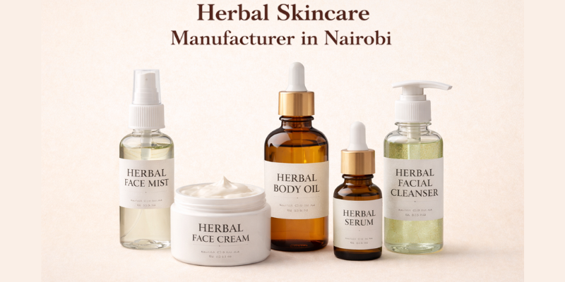 Herbal skincare manufacturer in Nairobi producing natural skincare formulations inspired by Dermat India standards
