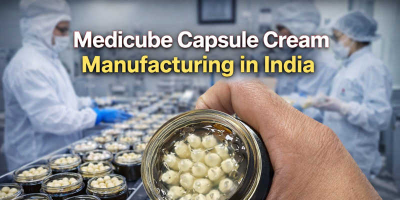 Medicube Capsule Cream Manufacturing in India by Dermat India with advanced encapsulation technology