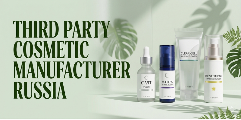 third party cosmetic manufacturer Russia use as a heading and pls font size increase and also bold and unique types of image skincare Horizontal size (example: 1200×600 any color but light