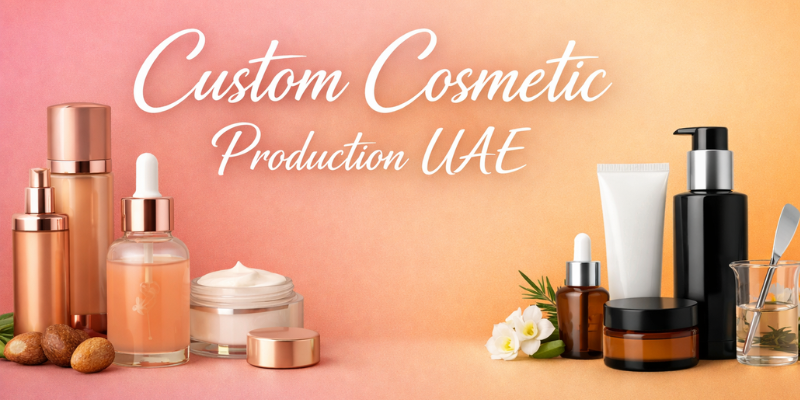Custom cosmetic production UAE facility by Dermat India with advanced machinery