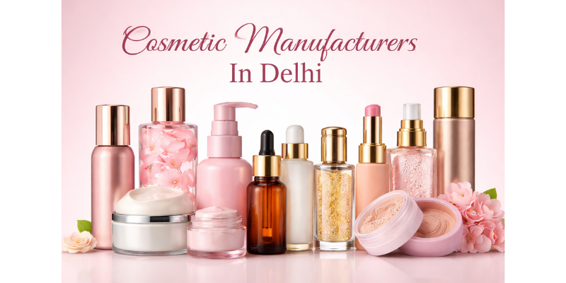 Cosmetic manufacturers in Delhi producing skincare and personal care products in modern facility