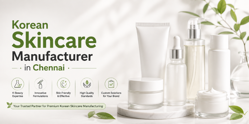 Korean skincare manufacturer in Chennai offering OEM and private label solutions